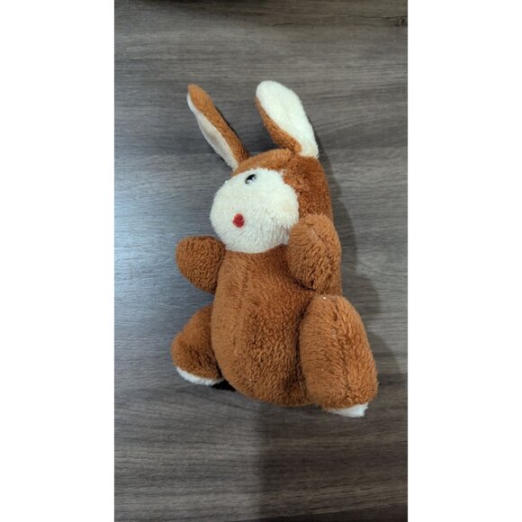 Vintage Brown Plush Bunny Rabbit Stuffed Animal Toy 7" Tall  Missing Eye - Picture 6 of 10